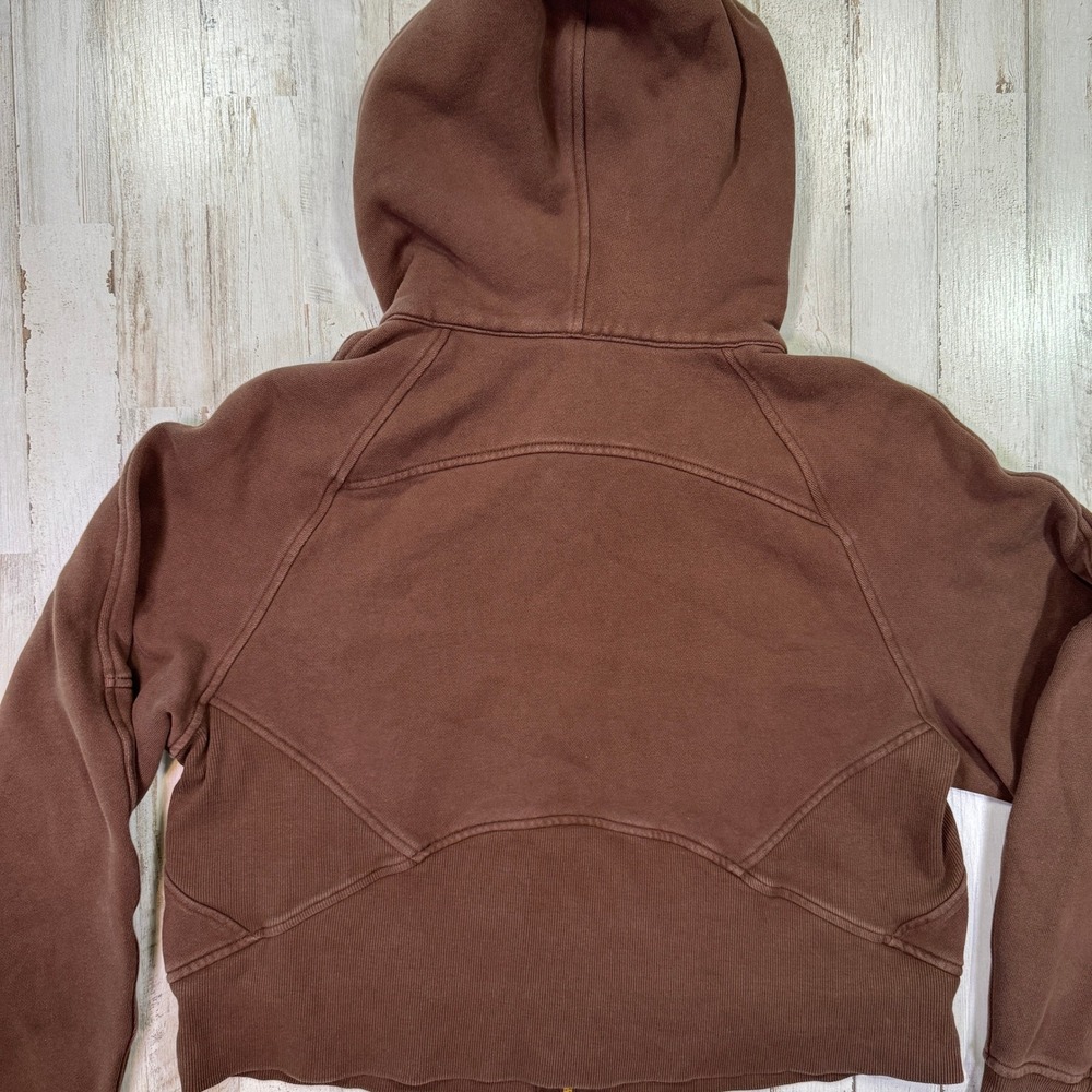 Lululemon Hoodie Womens XS/S Java Brown Scuba Oversized Full Zip Gold Hardware - Picture 9 of 12